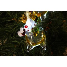 Lampki Choinkowe Reniferki Akrylowe z 8 LED, Kabel Przezroczysty, Kolor Biały, IP44, Zasilanie Bateryjne