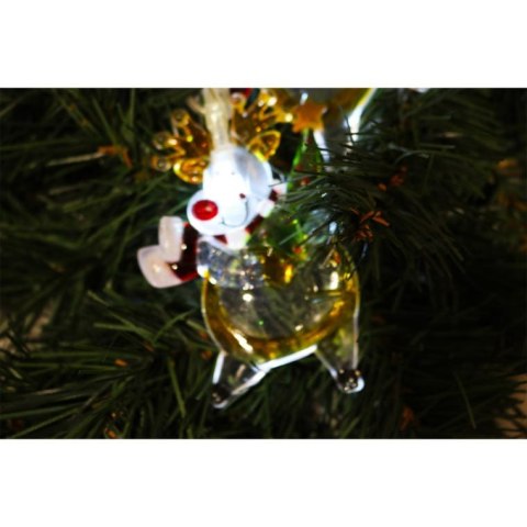 Lampki Choinkowe Reniferki Akrylowe z 8 LED, Kabel Przezroczysty, Kolor Biały, IP44, Zasilanie Bateryjne