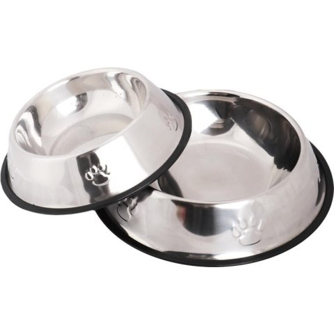 Metalowa Miska dla Psa z Antypoślizgowym Dnem i Wzorem Łapki, 500 ml