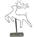 Metalowy Renifer z 20 LED światłami na baterie w kolorze ciepłym białym, 25x40 cm