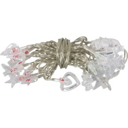 Miksowane Lampki Choinkowe LED w Kształcie Serduszek, Choinek i Śnieżynki, Kolor Czerwony, Zielony, Biały na Przeźroczystym Prze