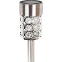 Multikolorowa Srebrna Lampa Ogrodowa Solarna LED 37x6 cm ze Stali Nierdzewnej