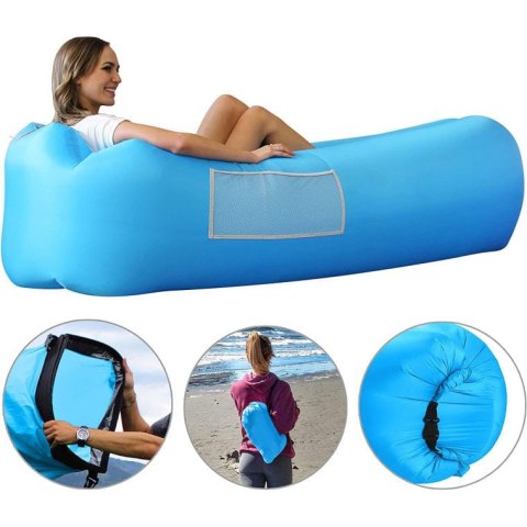 Niebieska Kanapa Inflacyjna z Podwójnym Materiałem Odpornym na Warunki Atmosferyczne