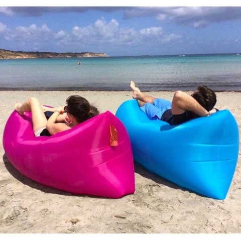 Niebieska Kanapa Inflacyjna z Podwójnym Materiałem Odpornym na Warunki Atmosferyczne