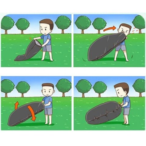 Niebieska Kanapa Inflacyjna z Podwójnym Materiałem Odpornym na Warunki Atmosferyczne