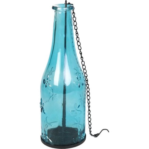 Niebieska Wisząca Butelka na Świeczki T-light z Unikalnym Wzornictwem