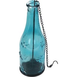 Niebieska Wisząca Butelka na Świeczki T-light z Unikalnym Wzornictwem
