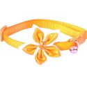 Obroża Charme Pomarańczowa z Dekoracyjnym Kwiatem i Dzwoneczkiem Bezpieczeństwa