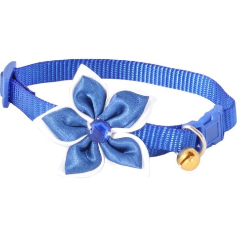 Obroża niebieska Błękitny Kwiat z dzwoneczkiem dla zwierząt domowych