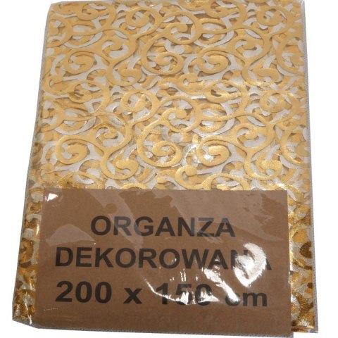Obrus z organzy, złoty, 200x150 cm, LST3053
