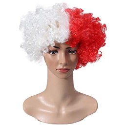 Peruka Kibica w Barwach Biało-Czerwonych Afro Polska