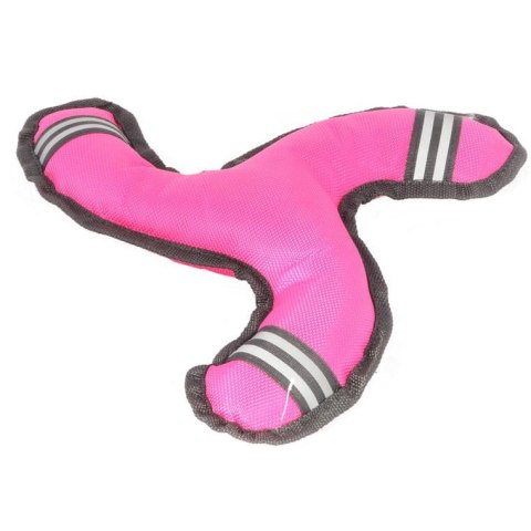 Piszczący Gryzak Materiałowy dla Psa w Kolorze Różowym z Paskami Odblaskowymi