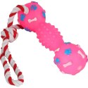 Piszczący Gryzak dla Psa w Kolorze Różowym ze Sznurkiem