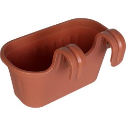 Podwójna Doniczka na Balustradę Odporna na Warunki Atmosferyczne - Kolor Ceglany