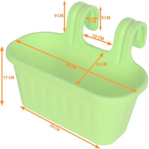 Podwójna Doniczka na Balustradę Odporna na Warunki Atmosferyczne - Kolor Ceglany