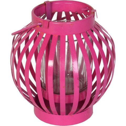 Różowa Metalowa Latarenka Dekoracyjna na Świeczkę LHW