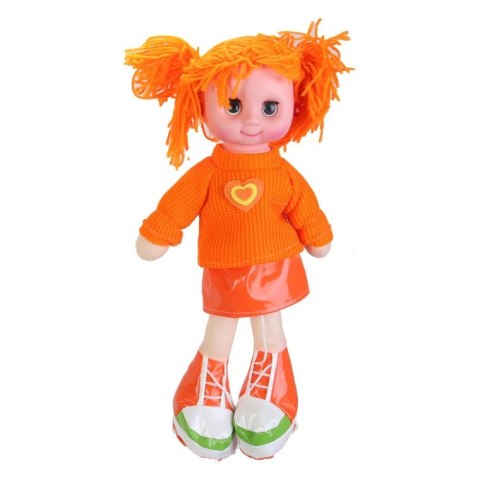 Śpiewająca Lalka-Przytulanka z Świecącymi Kolczykami i Pomarańczowym Ubrankiem