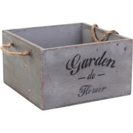 Średnia, Drewniana Doniczka-Osłonka Garden w Stylu Vintage z Uchwytami