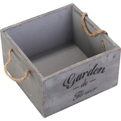 Średnia, Drewniana Doniczka-Osłonka Garden w Stylu Vintage z Uchwytami