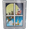 Świąteczna Dekoracja Świetlna - Okno z Mikołajem i Gwiazdami 20 LED Multikolor