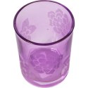 Świecznik szklany fioletowy 7,5x10 cm