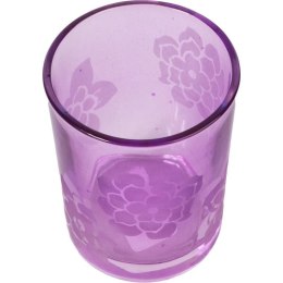 Świecznik szklany fioletowy 7,5x10 cm