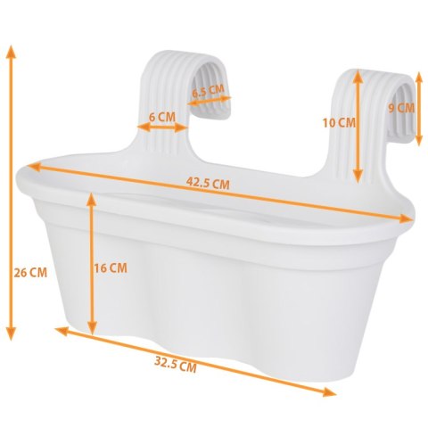 Triple Doniczka na Balustradę Odporna na Warunki Atmosferyczne