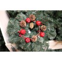 Wianek Świąteczny z Jarzębiną i Szyszkami 30 cm - Czerwono-brazowa Dekoracja Bożonarodzeniowa