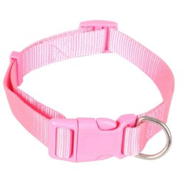 Wytrzymała Obroża dla Psa w Kolorze Różowym z Regulowanym Rozmiarem