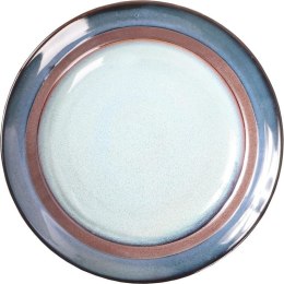 Zastawa stołowa ceramiczna brązowo-kremowo-niebieska