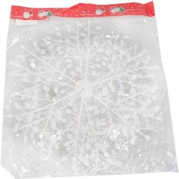 Zawieszka Dekoracyjna Biała Opalizująca Śnieżynka 28 cm do Samodzielnego Składania