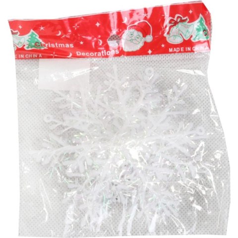 Zawieszka świąteczna Opalizująca śnieżynka 12 cm, kolor biały