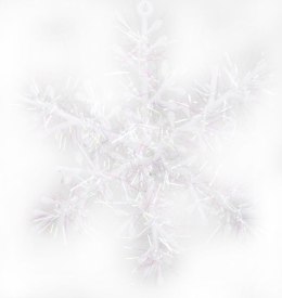 Zawieszka świąteczna Opalizująca śnieżynka 12 cm, kolor biały