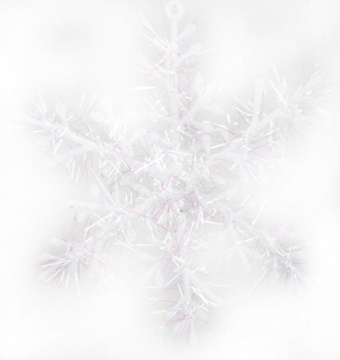 Zawieszka świąteczna Opalizująca śnieżynka 12 cm, kolor biały