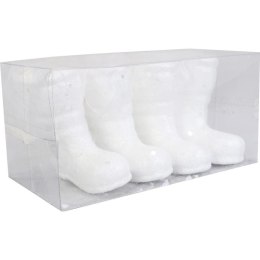Zestaw 4 Białych Zawieszek Styropianowych w Kształcie Butów w Boksie PVC
