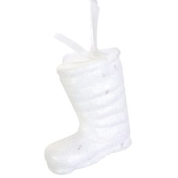 Zestaw 4 Białych Zawieszek Styropianowych w Kształcie Butów w Boksie PVC