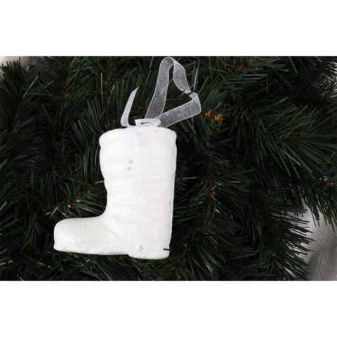 Zestaw 4 Białych Zawieszek Styropianowych w Kształcie Butów w Boksie PVC