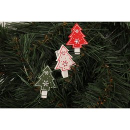 Zestaw 6 Klamerek Świątecznych z Motywem Choinkowym