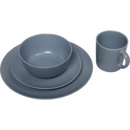 Zestaw Stołowy w Delikatnym Odcieniu Szarości, Mycie w Zmywarce, Użytek w Mikrofalówce