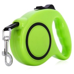 Zielona Automatyczna Smycz dla Psa 3m z Stałą Blokadą - Maksymalna Waga Psa 11 kg