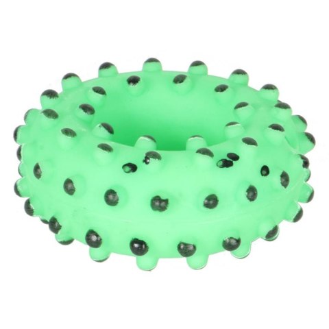 Zielony, Gumowy Gryzak dla Psa w Kształcie Pączka z Piszczakiem