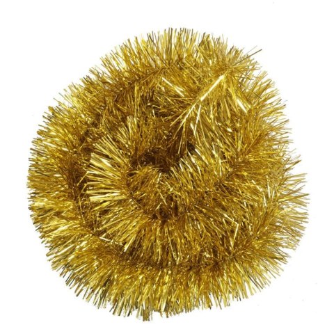 Złoty łańcuch choinkowy z metalizowanej folii, średnica 7 cm, długość 2 m