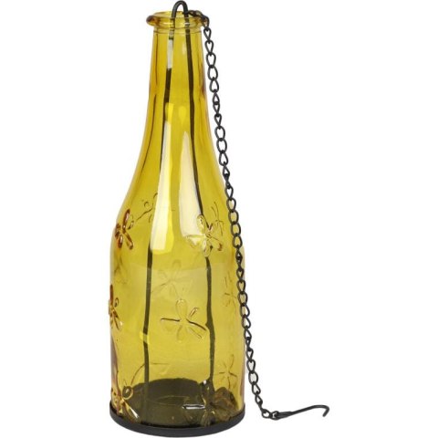 Żółta butelka na świeczkę z łańcuszkiem