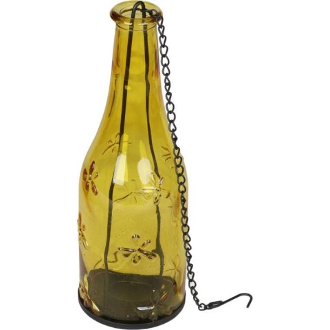 Żółta butelka na świeczkę z łańcuszkiem