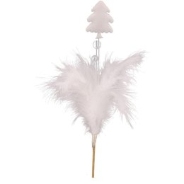 Biała Choinka Ozdobna z Piórek - Pik 15 cm
