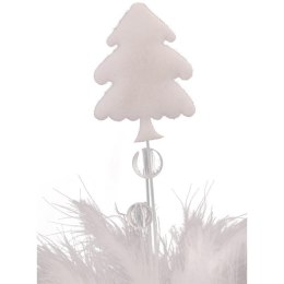 Biała Choinka Ozdobna z Piórek - Pik 15 cm
