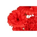 Bukiet 10 Sztucznych Chryzantem w Kolorze Czerwonym z Dodatkiem Trawy - Dekoracja na Wszystkich Świętych