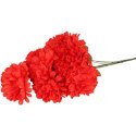 Bukiet 10 Sztucznych Chryzantem w Kolorze Czerwonym z Dodatkiem Trawy - Dekoracja na Wszystkich Świętych