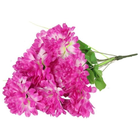 Bukiet 10 chryzantem w kolorze fioletowym z trawką