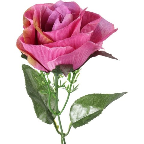 Bukiet 12 róż w kolorze ciemno-różowym z dodatkami